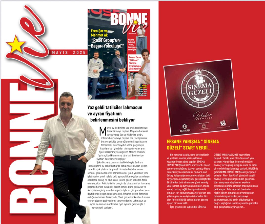 Bonne Vie Dergisi Mayıs Sayısıyla Yayında