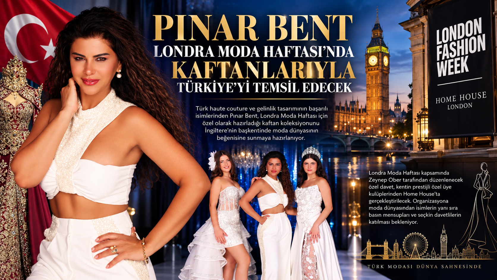 PINAR BENT LONDRA MODA HAFTASI’NDA KAFTANLARIYLA TÜRKİYE’Yİ TEMSİL EDECEK